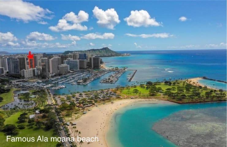 檀香山Waikiki High-Rise Sea View Free Parking公寓式酒店 外观 照片